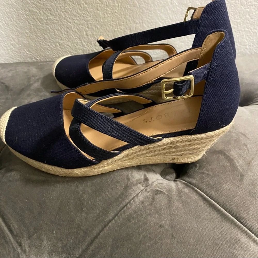GUC TALBOTS LYNDSAY ESPADRILLE WEDGES - CANVAS - SIZE 6.5